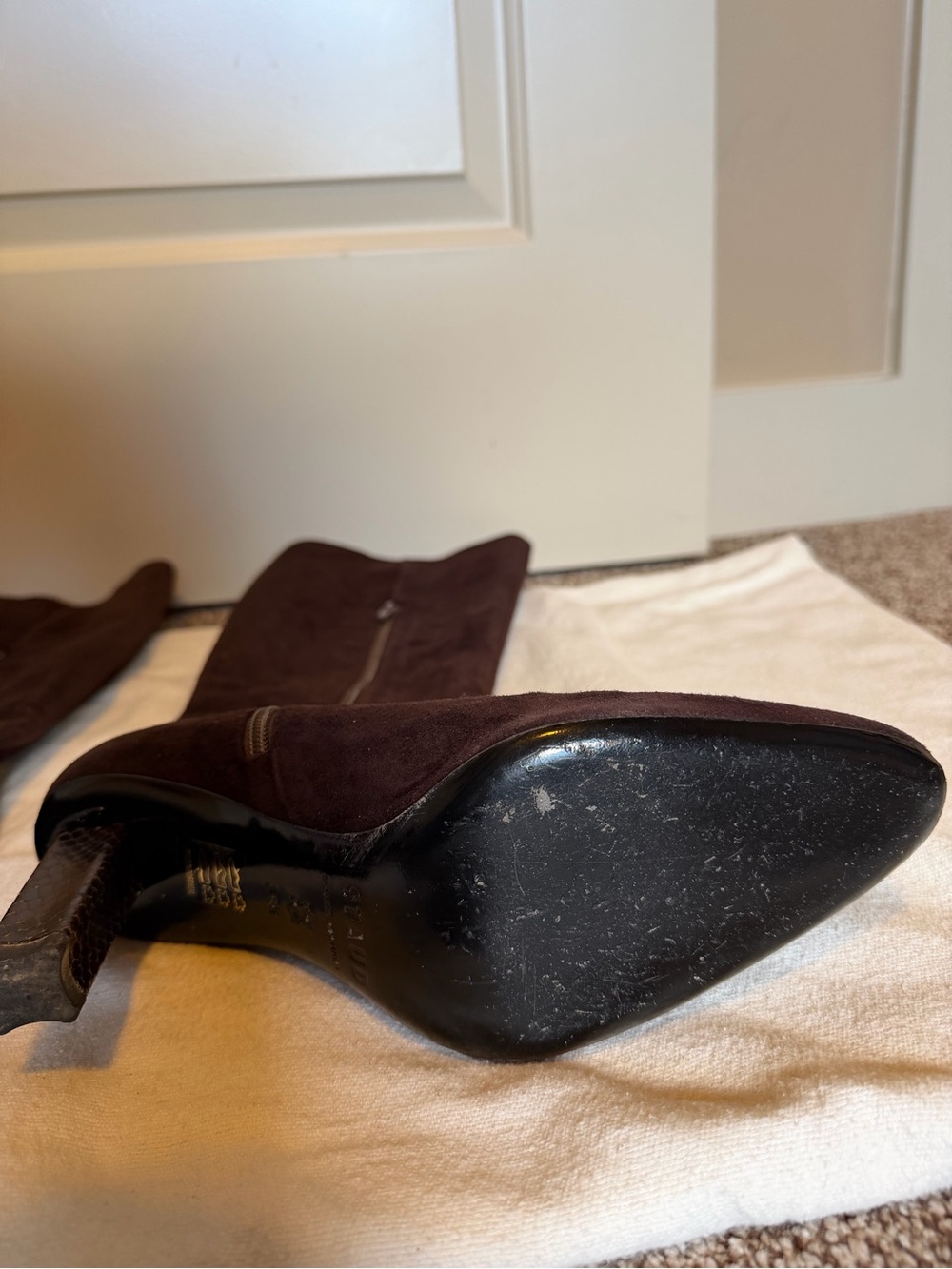STAUD Dark Brown Suede Benny Boots - Picture 5 of 13